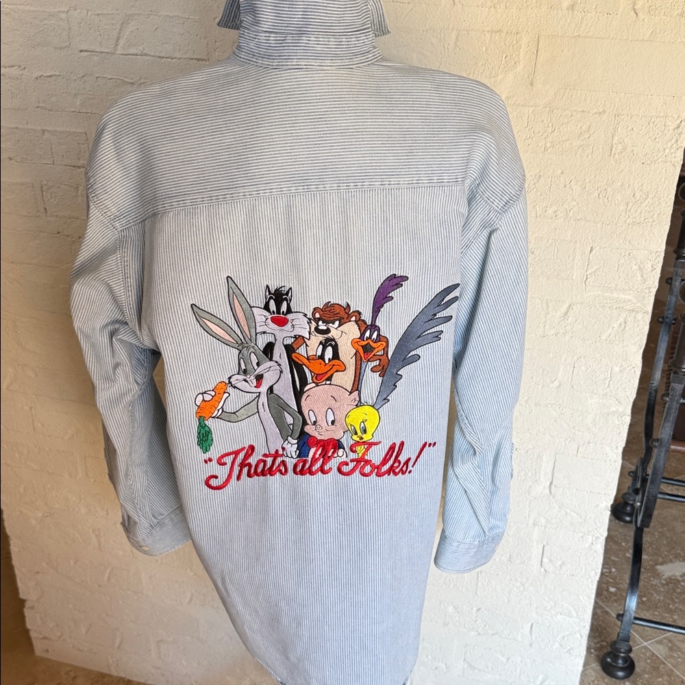 Denim Cartoon Character shirt- Blue